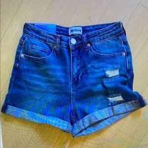 Women's Blue Denim Athletic Shorts